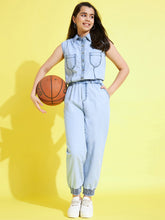 Girls Denim Jumpsuit